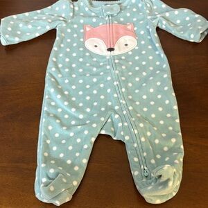 Adorable Teal Fox Kids Footie